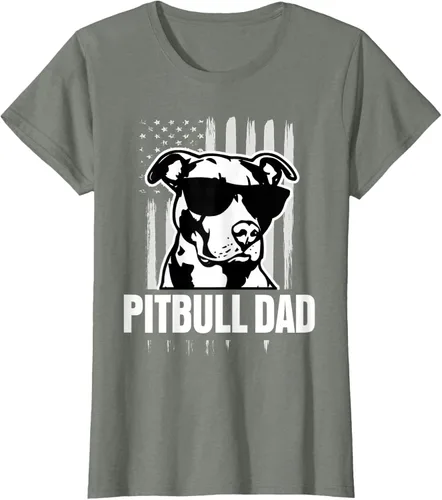 Vista 13 de Pitbull Dad - Camiseta para hombre con orgullo American Pit Bull Dog, Negro, S