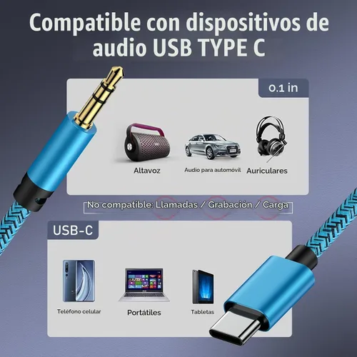 Vista 5 de Samsung Galaxy S25 Ultra Tipo C Cable auxiliar USB C a 0.138 in de audio Android Cable conector auxiliar S25 FE tipo C adaptador a cable estéreo
