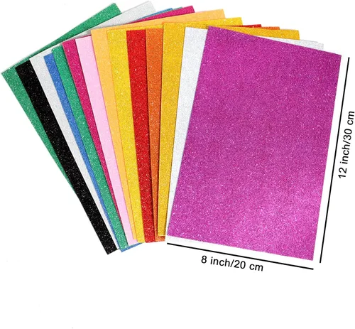 Vista 6 de 20 hojas de papel con purpurina para manualidades, niños, Halloween, Acción de Gracias, Navidad, decoración de otoño, papel de cartulina A4