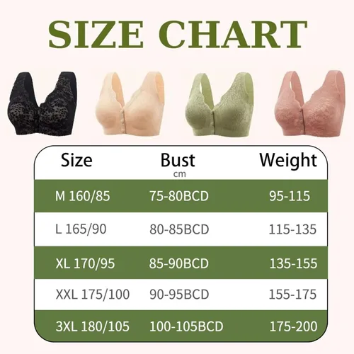Vista 7 de Lamious - Brasier de encaje con cierre frontal para personas mayores, para mujer, Lily Zero Feel de cobertura completa, de algodón, levantamiento