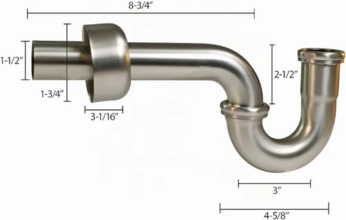 Vista 10 de Westbrass A400-1-62 1-1/2" OD 17 calibre P-Trap con brida de caja alta, negro mate