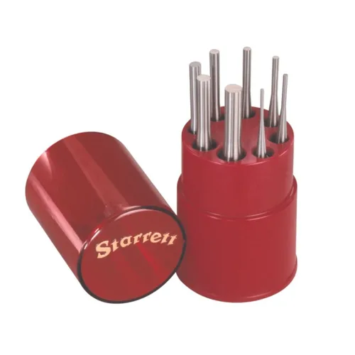 Vista 8 de Starrett Juego de punzón para pasador de accionamiento con empuñadura estriada y estuche protector de vinilo - 4" de largo, 1/16", 3/32", 1/8