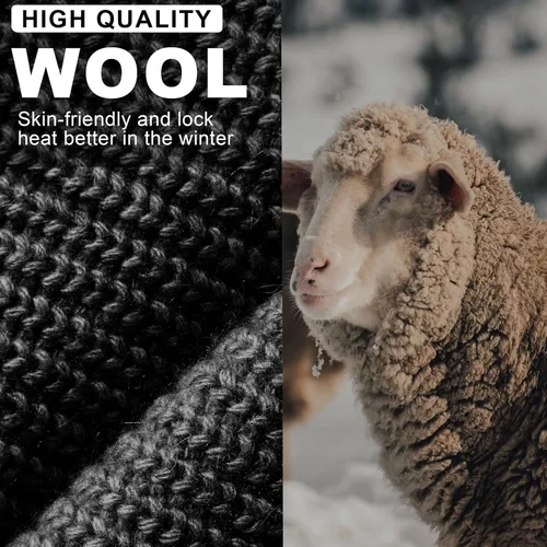 Vista 2 de MIG4U Gorro de invierno para hombre con forro térmico gorro de lana cálida para clima frío