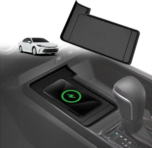 Vista 10 de Muslogy Compatible con Honda Pilot 2023-2025/2026 Passport Accesorios de Consola Central Cargador Inalámbrico Alfombrilla Protectora Insertos