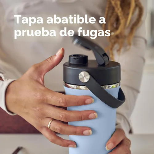 Vista 5 de Hydro Flask Botella agitadora – Botella de gimnasio de acero inoxidable aislada para preentrenamiento y proteína 24 onzas Agave Verde