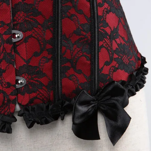 Vista 5 de Zhitunemi - Corsés para disfraz de vampiro para mujer Corsé floral para mujer, trajes de Moulin, burlesque