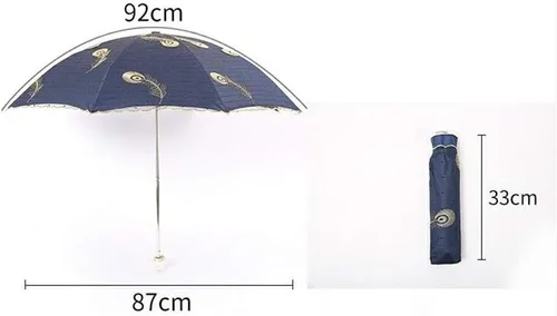 Vista 7 de Honeystore Parasol de viaje plegable Brolly Anti-UV Sombrilla Vintage