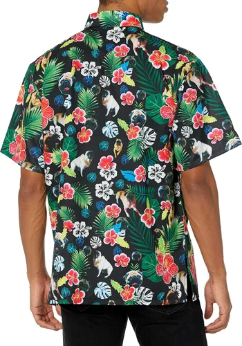 Vista 2 de Funny Guy Mugs Mens Hawaiian Print Button Down Short Sleeve Shirt
