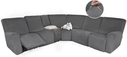 Vista 69 de HDCAXKJ Fundas de sofá seccional reclinable de terciopelo, cubierta de sofá seccional en forma de L, lavable, elástica, suave, para rincón