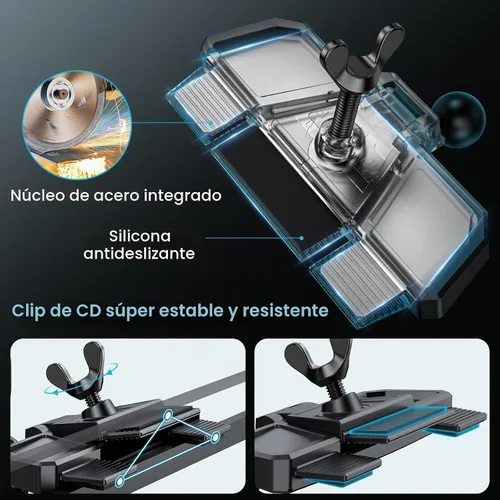 Vista 4 de APPS2Car Cargador inalámbrico para coche, ranura para CD, sujeción automática de 15 W, carga rápida Soporte de teléfono resistente para iPhone 17