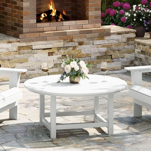 Vista 28 de WestinTrends Mesa de café de patio cuadrada de HDPE Malibu para exteriores de bajo perfil, marrón oscuro