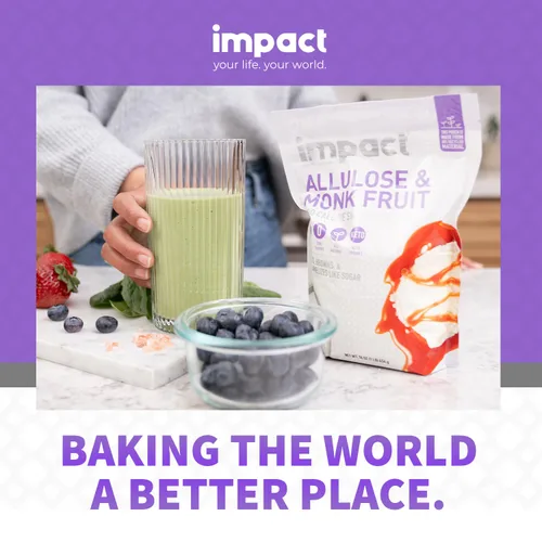 Vista 5 de Impact - Edulcorante de alulosa de fruta de monje, sustituto de azúcar de mezcla cristalizada, cero calorías, bajo en carbohidratos, esencial