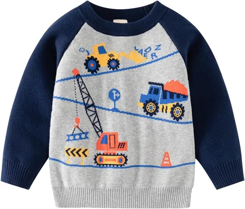 Vista 14 de Suéter de punto para bebé niño pequeño, sudadera de algodón con dibujos animados