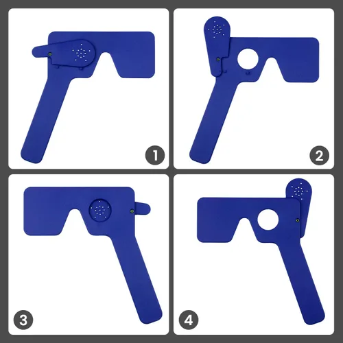 Vista 2 de Medarchitect - Oclusor oftálmico para ojos con 14 agujeros, color azul Plástico de alto impacto, limpieza reutilizable sin disolventes y diseño