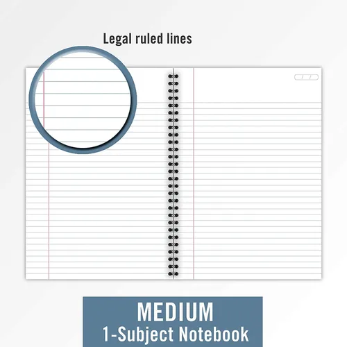 Vista 6 de Cambridge Cuaderno limitado, paquete de 6 cuadernos negros, con rayas legales, cuaderno profesional de negocios, 80 hojas, diario de oficina