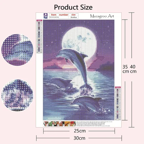 Vista 6 de Muzagroo Art Paquete de 4 Kits de Pinturas de Diamantes para Adultos Arte de Diamantes 5D DIY con Diamantes Redondos de Perforación Completa