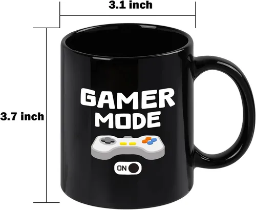 Vista 7 de YHRJWN Regalos de juegos para hombres, taza de café Gamer Mode ON para los amantes de los juegos, idea de regalos para jugadores para Navidad