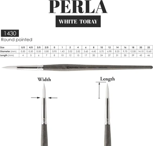 Vista 3 de Speedball Art Products 1430-10 Escoda Perla Series, 10, filamento sintético blanco Toray
