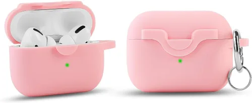 Vista 6 de Funda de silicona compatible con Apple Airpods Pro 2 y Pro, divertida funda antipérdida [compatible con carga inalámbrica] (verde menta)