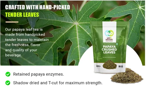 Vista 7 de Té de hoja de papaya de 8 onzas, secado de hojas verdes frescas, bueno para hacer té, hojas 100% sueltas (sin fruta, sin semillas) – Way4Organic