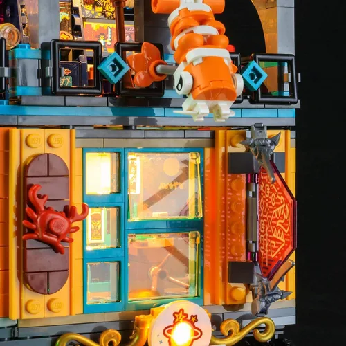 Vista 5 de BRIKSMAX Kit de iluminación LED para jardines de la ciudad, compatible con el modelo de bloques de construcción Lego 71741, no incluye el juego