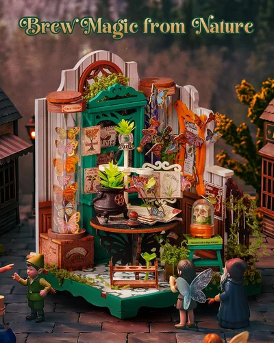 Vista 5 de Rolife Kit de casa de muñecas en miniatura para estudiar la naturaleza Taller de Pociones