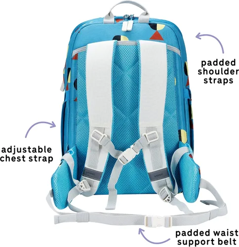 Vista 5 de UNINNI Mochila de poliéster resistente al agua de gran capacidad, ligera, cómoda, diseños coloridos, Golf (verde azulado)