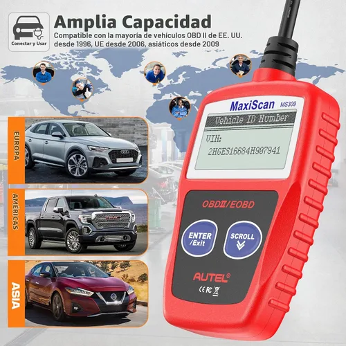 Vista 3 de Autel MaxiScan MS309 Can OBD-II Escáner de código de diagnóstico