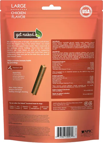 Vista 2 de Get Naked 1 bolsa de 6.6 onzas sin granos, súper antioxidante, palitos dentales, grandes