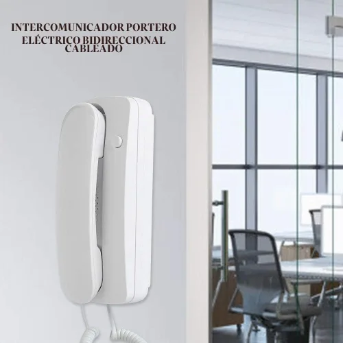 Vista 2 de Maxmartt 2 unids teléfono intercomunicador con cable AC DC Intercomunicador bidireccional portero teléfono de intervención de la habitación