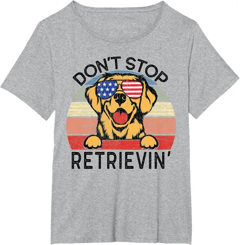 Vista 14 de Golden Retriever Dog Don't Stop Retrievin' Camiseta, Gris