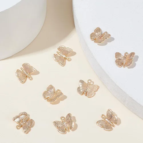 Vista 4 de BENECREAT Colgantes de latón chapado en oro de 18 quilates para collar y aretes, Latón, Latón