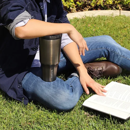 Vista 7 de Cupture Vaso de viaje de acero inoxidable aislado al vacío de 32 oz (gris titanio)