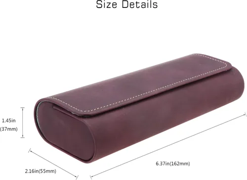 Vista 3 de Estuche rígido de cuero portátil unisex resistente a la compresión, funda protectora para gafas de sol