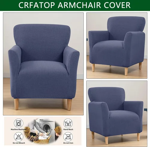 Vista 3 de CRFATOP - Funda elástica para sillón de mediados de siglo moderno de 1 pieza, fundas de silla de acento de jacquard con brazos, fundas de silla