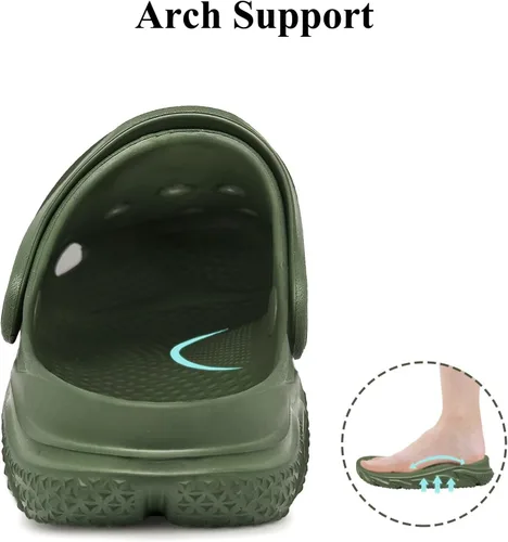 Vista 5 de Zuecos de jardín para hombres y mujeres con soporte de arco, sandalias deslizantes clásicas unisex para adultos para exteriores, playa, piscina