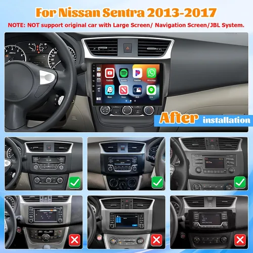 Vista 2 de [DSP y EQ] Radio de coche 2G+64G para Nissan Sentra 2013-2017 Carplay inalámbrico Android Auto, pantalla táctil de 10.1 pulgadas, estéreo de coche