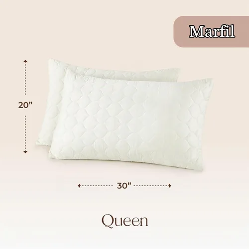 Vista 2 de Whisper Organics Protector de almohada acolchado 100% algodón orgánico GOTS & Fairtrade - Funda de almohada gruesa, transpirable e hipoalergénica