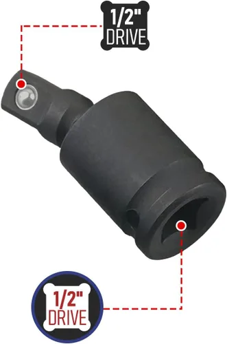 Vista 3 de Adaptador de zócalo giratorio universal de 1/2", extensión de zócalo de impacto negro, acero CR-V