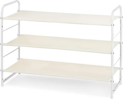 Vista 18 de Simple Trending - Zapatero apilable de 2 niveles, organizador de almacenamiento para zapatos de metal, negro