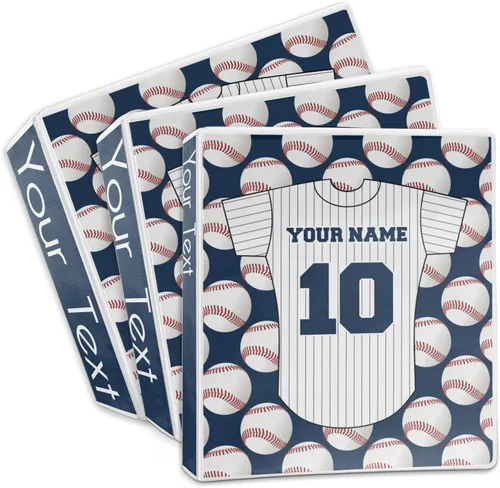 Vista 3 de Carpeta personalizada de 3 anillas de jersey de béisbol - 2 pulgadas