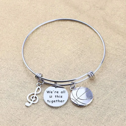 Vista 3 de FUTAP - Pulsera con texto en inglés "We're All In This Togethers", regalo de amistad para amigos