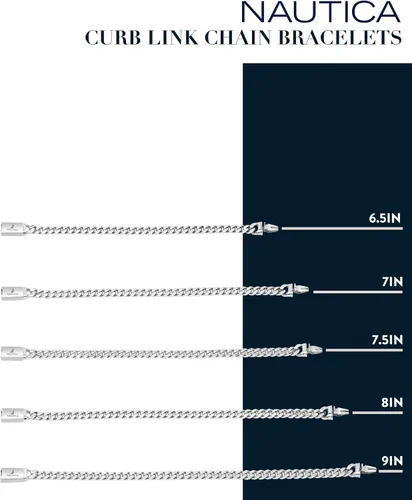 Vista 3 de Nautica Pulsera para hombre Pulsera de cadena de eslabones de acero inoxidable oxidado para mujer