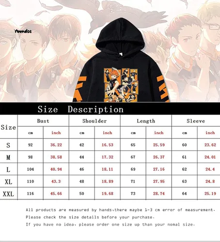 Vista 2 de Youndcc Haikyuu - Sudadera con capucha unisex con estampado de anime, para fans de anime de Haikyuu, cosplay