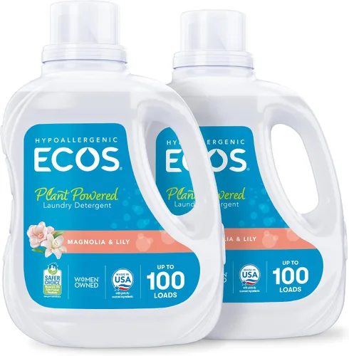Vista 12 de ECOS Detergente Líquido para lavandería, 100 Cargas - Jabón para lavandería probado por dermatólogos - Hipoalergénico, Certificado EPA Safer Choice