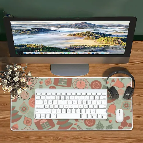 Vista 6 de Retro Gingerbread Man Mouse Pad Large Gaming Desk Mat with Non- Slip Rubber Base Smooth Face Mouse Gaming Pad Long Pads for Desk Work Office Decor