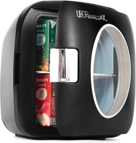 Vista 10 de Minirefrigerador UB-XL1 de Uber Appliance, enfría 12 latas, estilo retro, Rojo