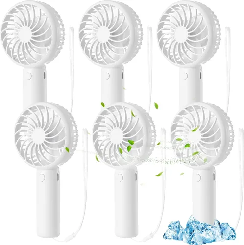 Vista 53 de Tujoe Mini ventilador de mano potente de 3 velocidades, ventilador personal pequeño portátil recargable con base USB para mujeres, maquillaje