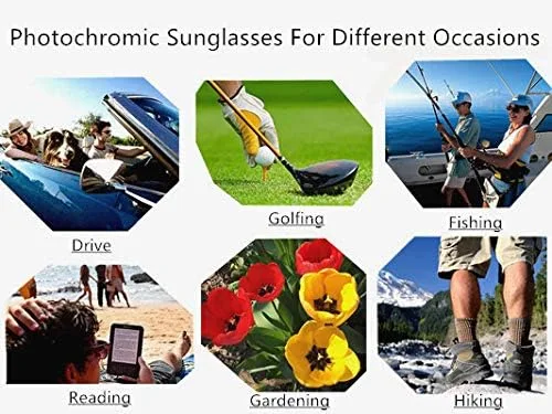 Vista 5 de OwO fotocromático aviador polarizado gafas de sol de conducción para hombres y mujeres anti-deslumbrante protección UV, grande