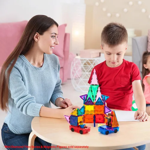 Vista 2 de PicassoTiles Kit de Construcción de Juguete de 2 Piezas Carro Mini Camión Conjunto de Vehículo para Bloques Magnéticos Piezas de Construcción